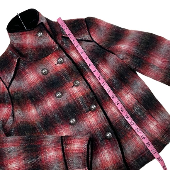 Free People Buffalo Shadow Plaid Wool Moto Military Jacket Small - Picture 14 of 15